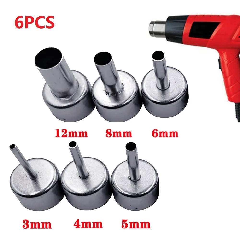 

6pcs Welding Nozzles 3mm 4mm 5mm 6mm 8mm 12mm Universal Soldering Nozzles For 8586 858D+ 858 Series Hot Air Station