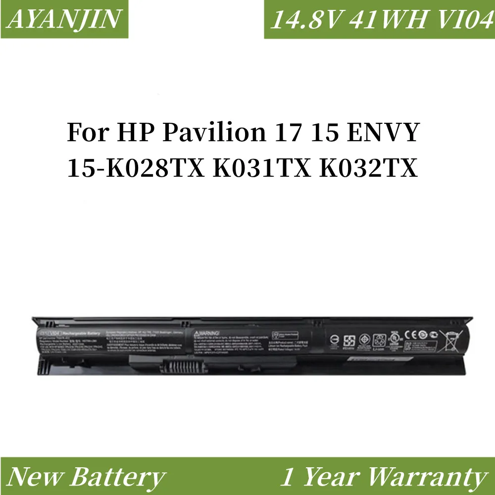 Фото Аккумулятор 14.8V 41WH VI04 для HP Pavilion 17 15 ENVY 15-K028TX K031TX K032TX HSTNN-DB6I HSTNN-DB6K HSTNN-LB6J TPN-Q140 TPN-Q141 №1