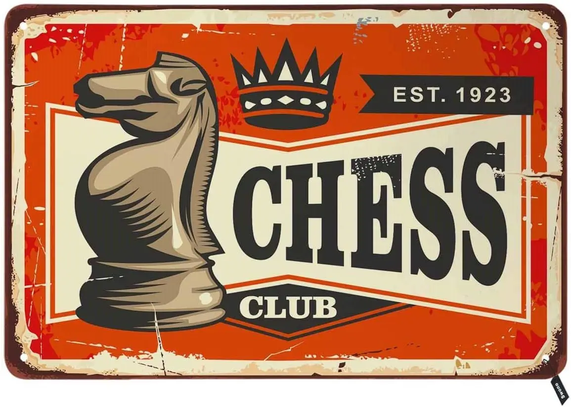 Оловянные вывески Swono Chess Club винтажная металлическая жестяная вывеска для мужчин