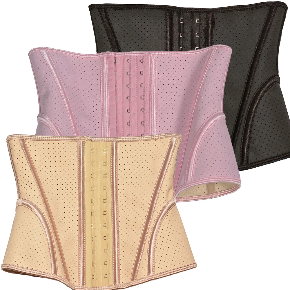 

Women Waist Girdles Flat Abdominal Slimming Compression Fitness Waist Trainer Exercise Plastic Bone Breathable Rubber Shapewear