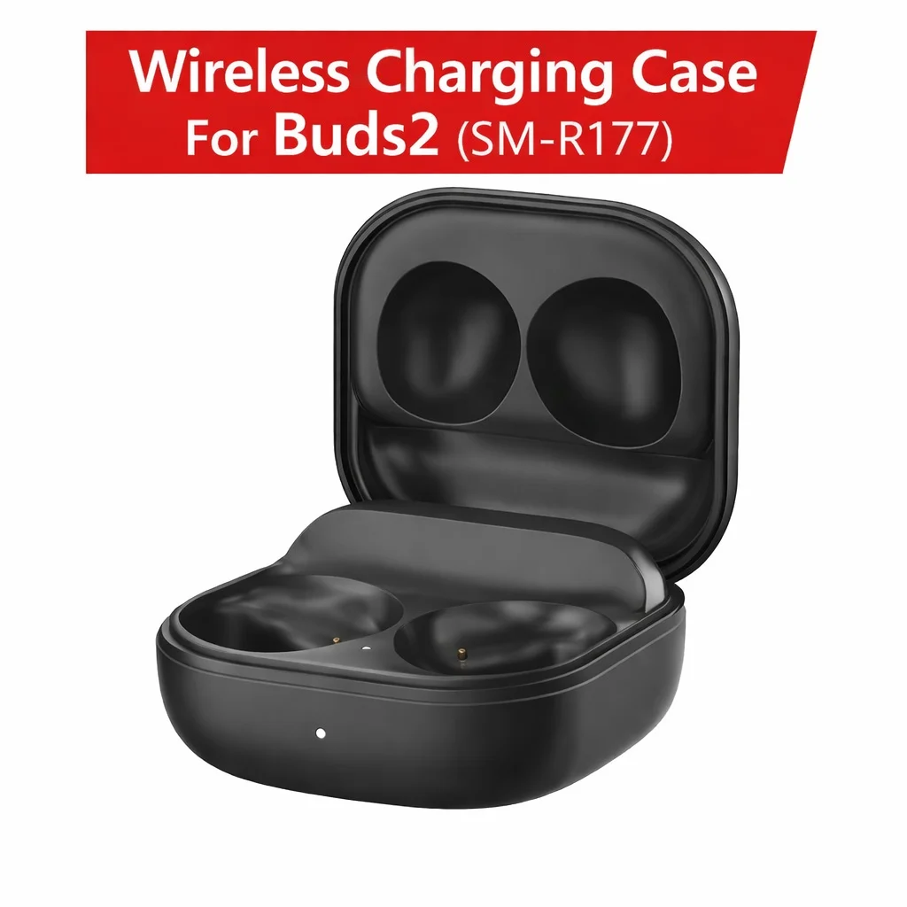 Фото Чехол для беспроводной зарядки для Galaxy Buds2 SM-R177, аккумулятор 700 мАч, зарядка Type-C и беспроводная зарядка, светодиодный индикатор №1