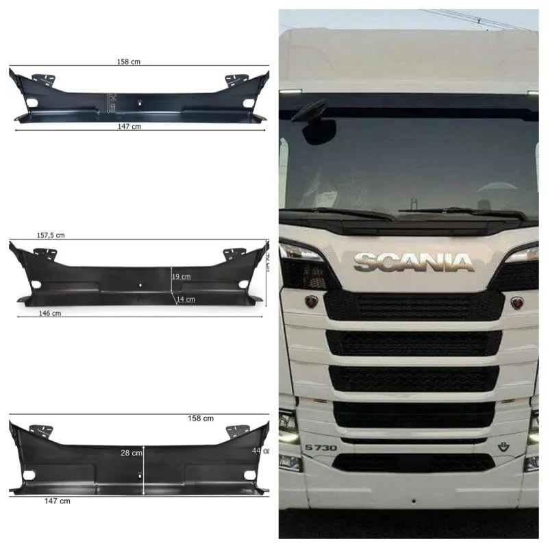 Фото Аксессуары для центрального бампера Scania OE 2311420, прямая замена для грузовиков на крыше серии P/G/R/S, модели 2017+ №1