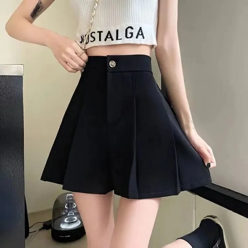 Cute Womens Shorts Black Kawaii Loose High Waist Boxer Wide Baggy Yellow Short Pants for Women To Wear Elasticty Cheap Vintage