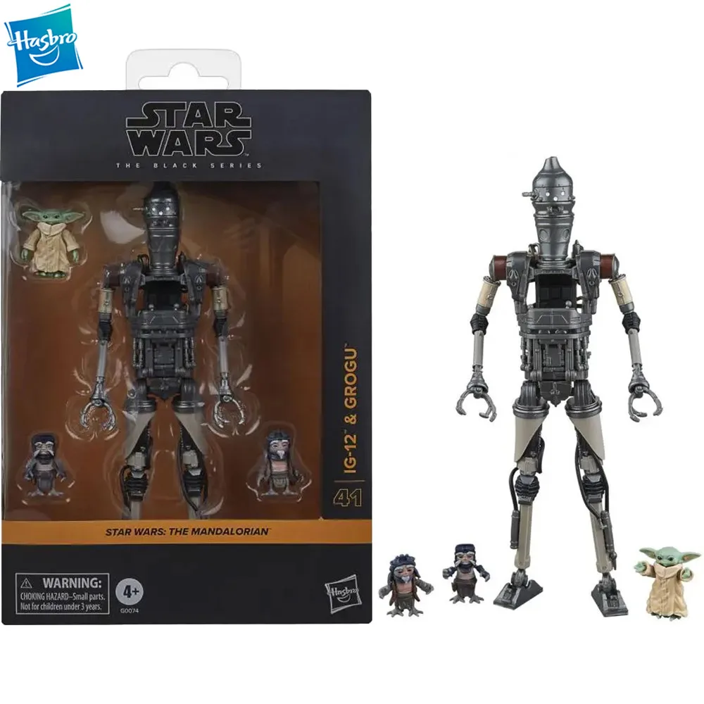 Оригинальная 6-дюймовая фигурка Hasbro Star Wars The Black Series Deluxe Ig-12 &amp Grogu G0074 с