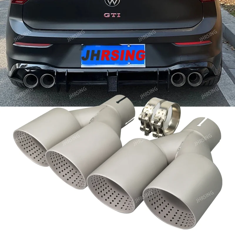 

1 Pcs Matte Stainless Steel Car Muffler Tip Exhaust Tip System Pipe Universal Exhaust Tip 57MM 60MM 63mm GTI MK7 Golf7 Nozzle