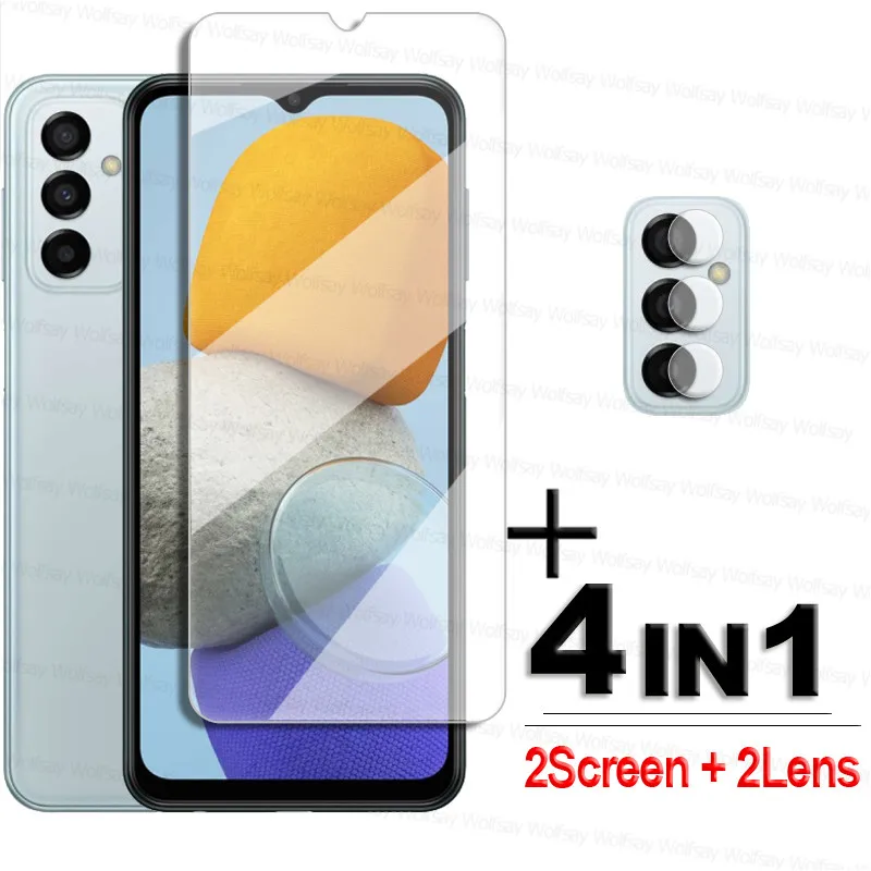 

For Samsung Galaxy M23 Glass Samsung M23 Tempered Glass 9H Full Glue Clear Screen Protector For Samsung M23 Lens Film 6.6 inch