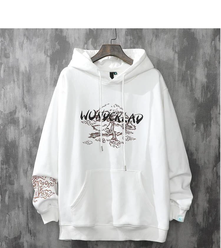 Толстовка мужская бархатная в стиле Харадзюку модная уличная одежда свободного