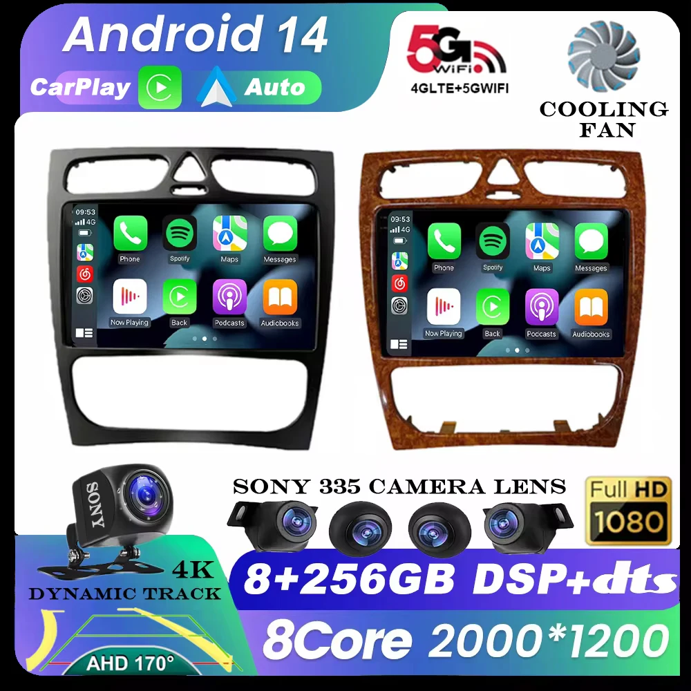 9-дюймовый Android GPS-навигатор Радио для Mercedes Benz C Class W203 C200 C320 C350 CLK W209 2002-2005