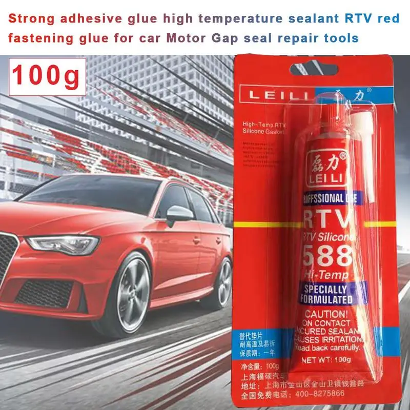 

Оригинальный 100 г сильный клейкий клей высокотемпературный герметик RTV красная спецификация для уплотнения зазора двигателя автомобиля Инструменты для ремонта очистки