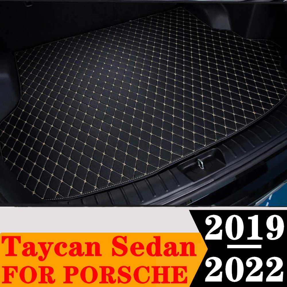 

Sinjayer Car Trunk Mat ALL Weather Tail Boot Luggage Pad Carpet Flat Side Cargo Liner Cover For Porsche Taycan Sedan 2019-2022
