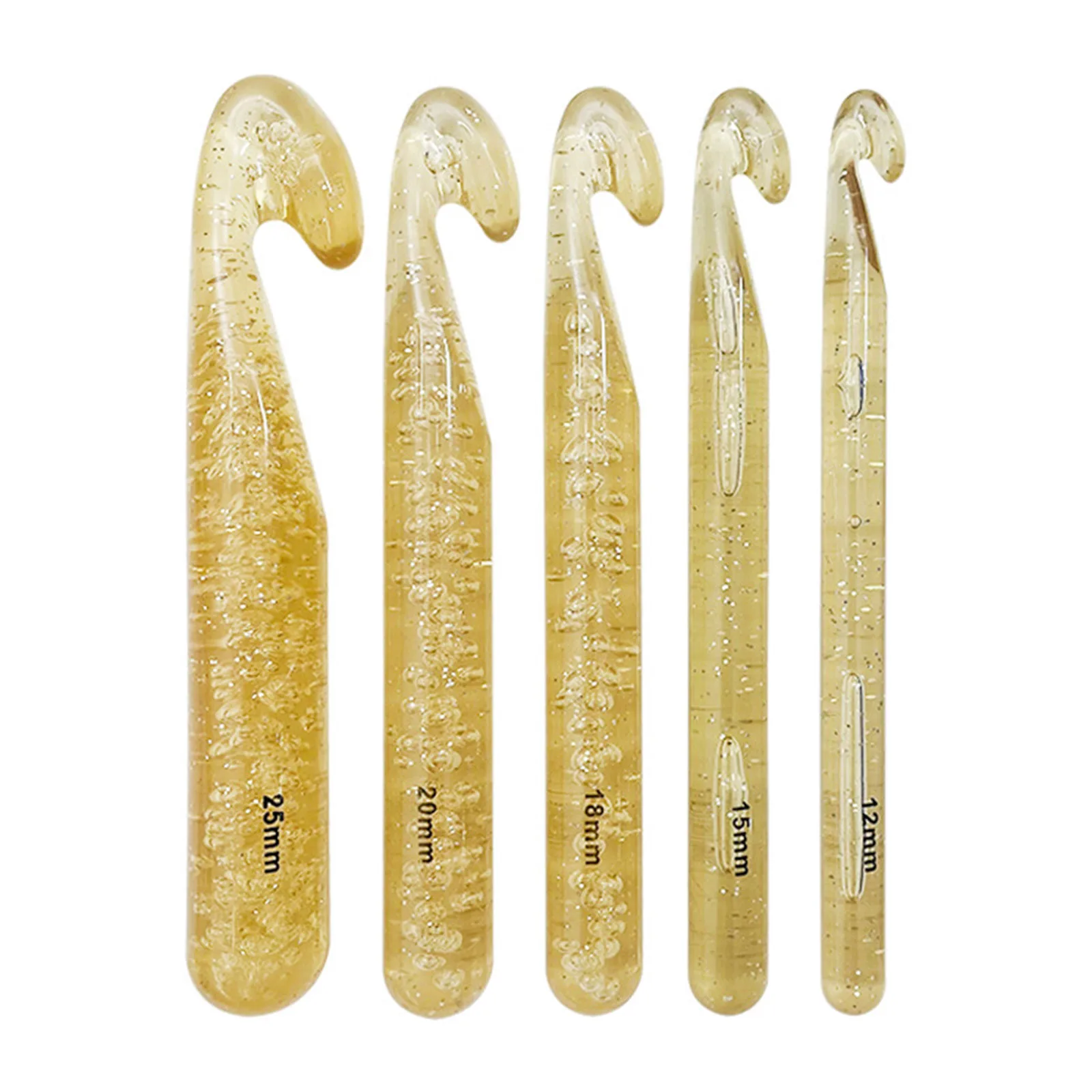 

5 шт./компл. акриловые крючки для вязания крючком разных размеров, прозрачные иглы 17 см (6 6/8 дюйма), набор длинных крючков для вязания крючком