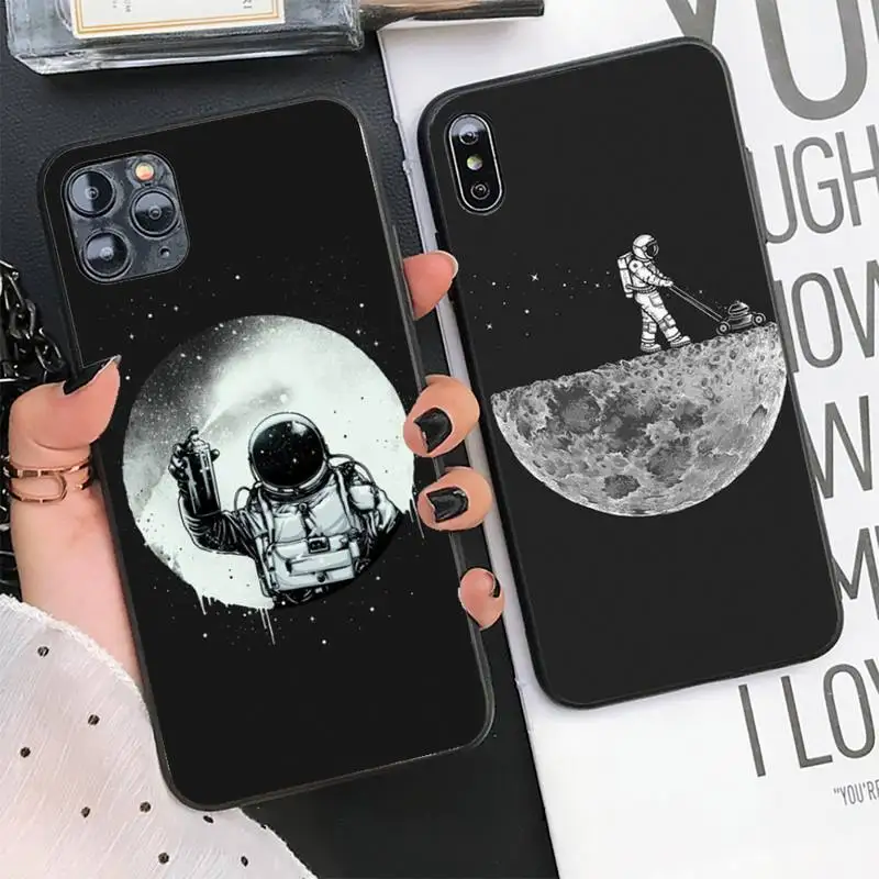 

Space Moon Phone Case For Iphone 11 12 13 14 Pro Max 7 8 Plus X Xr Xs Max Se 2020 Mini Case