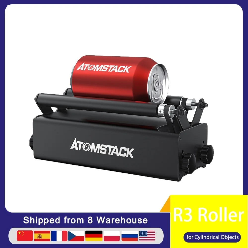 

2022 R3 Roller for Cylindrical Objects with 360° Rotating Engraving Axis 8 Angle Adjustments Engraving Diameter 4MM