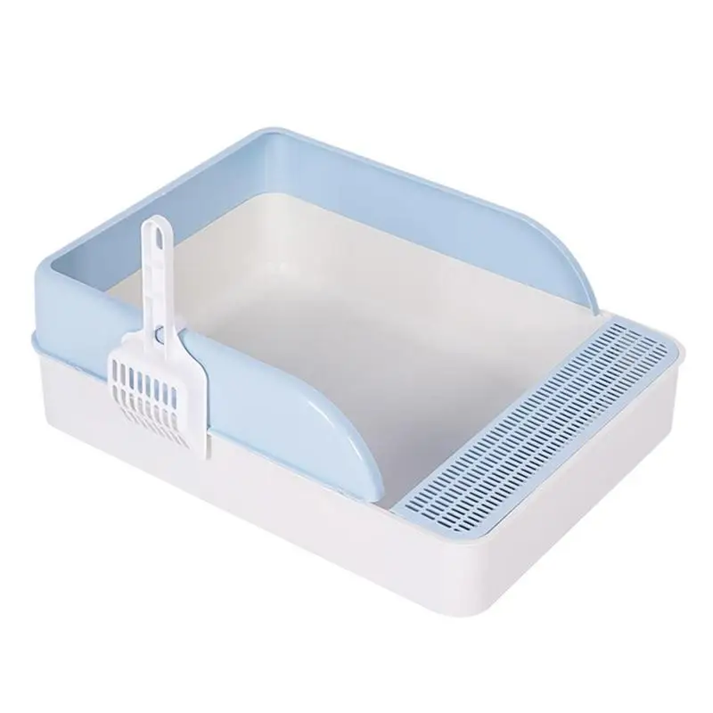 

Cat Litter Pan Box Open Top Cats Litter Box With Shield Litter Box Holds Odors Prevents Urine And Litter Leakage Suitable For