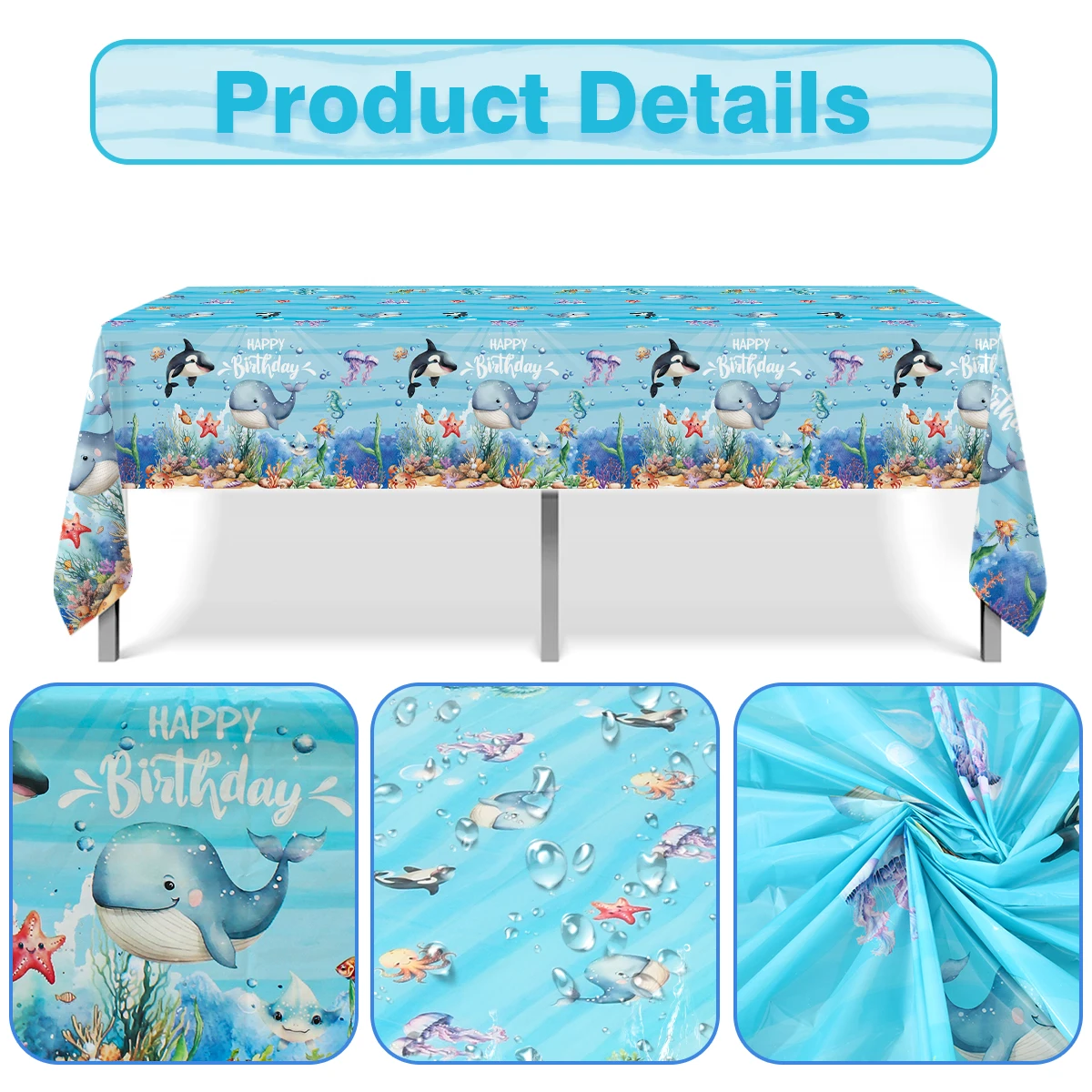 Скатерть с изображением океанского дельфина акула украшения для дня рождения