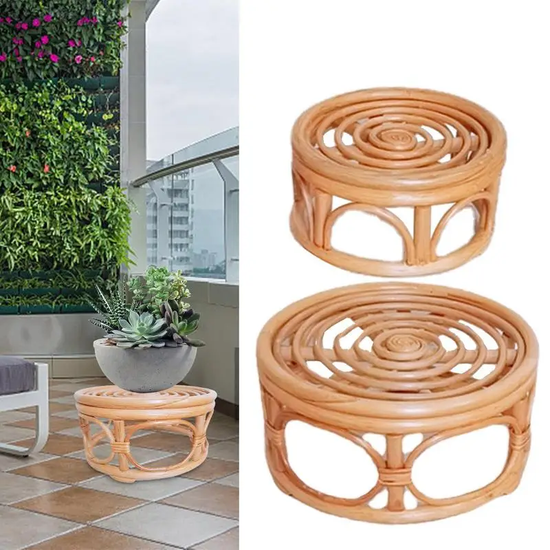 Подставка для цветочных горшков плетеный ротанговый горшок растений стойка