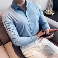 2022 brand clothing mens spring high quality leisure long sleeve shirtsmale slim fit business dress shirts plus size s 4xl