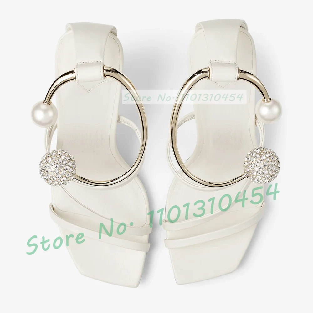 Сандалии женские из коровьей кожи Роскошные туфли с квадратным носком