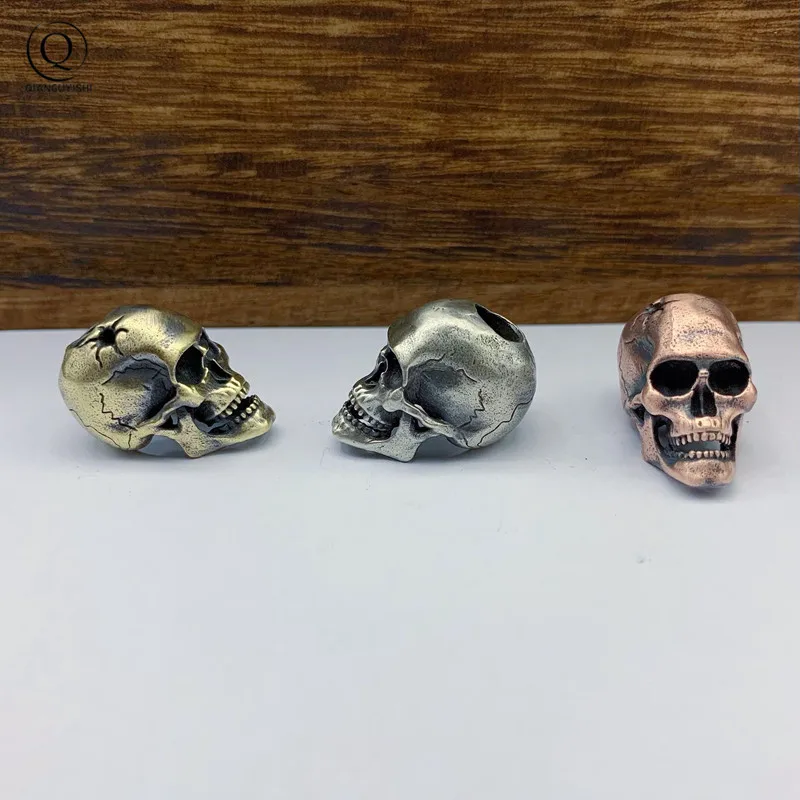 EDC бусы на веревочке в стиле панк Череп ретро латунный зонт веревка шнурок