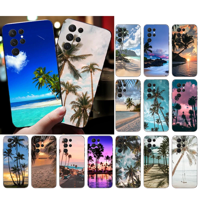 

Palm Tree Summer Beach Sea Phone Case for Samsung Galaxy S23 S22 S21 S20 Ultra S20 S22 S21 S10E S20FE Note 10Plus Note20 Ultra