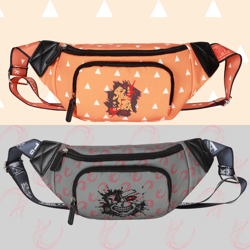 E-Mell One Piece Tokyo Ghoul Demon Slayer Attack on Titan Kamado Tanjirou Nezuko Agatsuma Zenitsu Waist Packs Bags