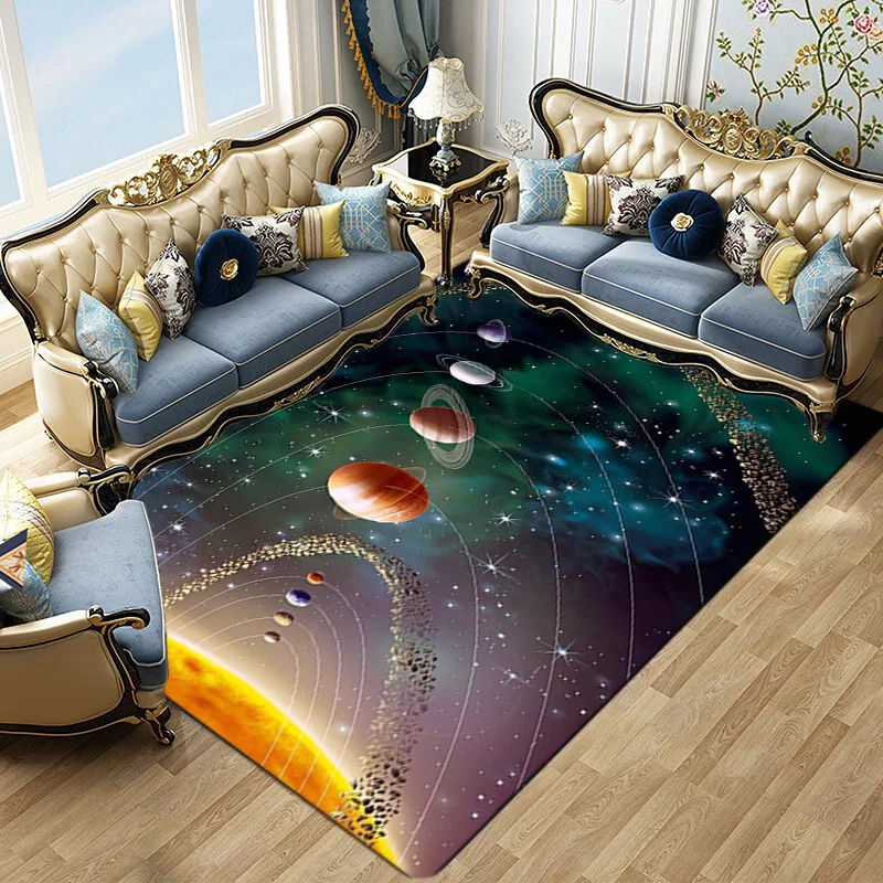 

3D Firmament Rug Starry Sky Carpet In The Living Room Rug for Home Children Decor Bedroom Floor Door Mat Carpet Furry Area Rugs