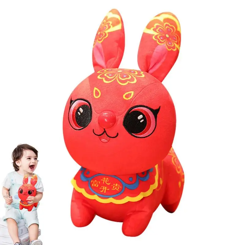 

Bunny Stuffed Home Decor Classic Chinese New Year Rabbit Plush Doll Stuffed Animals Blessing Souvenirs Cozy Bedroom Decorations