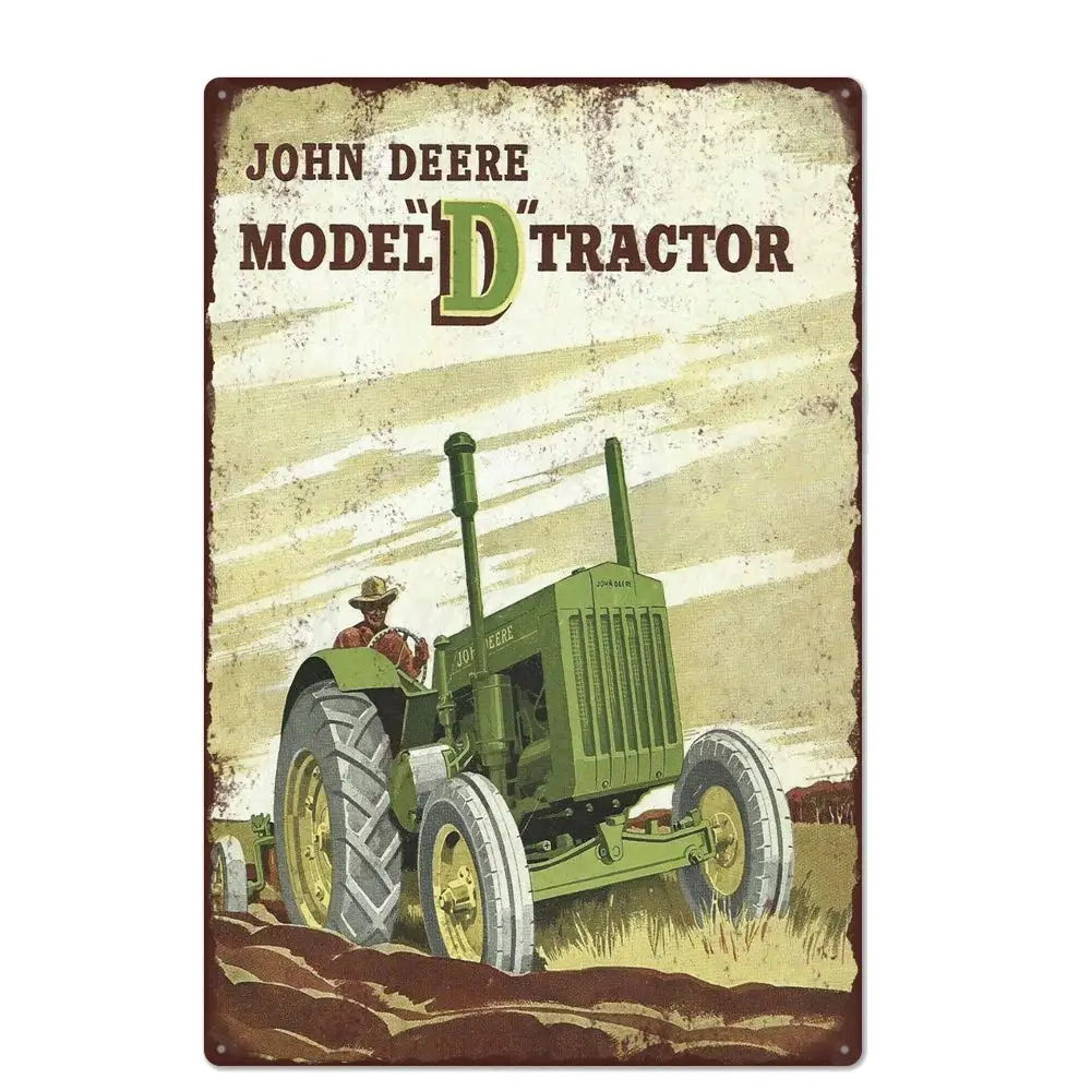 

Retro Design Vintage Tractor Tin Metal Signs Wall Art | Thick Tinplate Print Poster Wall Decoration for Garage/Farm