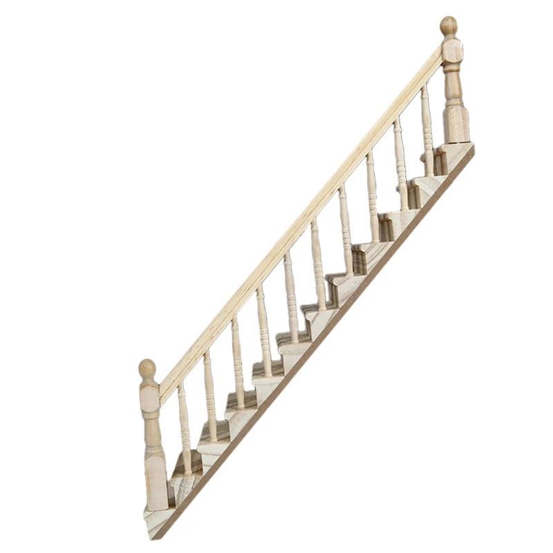 

1:12 DIY Dollhouse Miniature Accessories Stairs Handrail Wooden Furniture Toy Children Gift Christmas Model