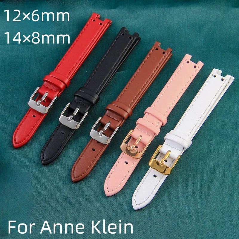 Фото Кожаный ремешок для часов Anne Klein AK2618 2157 2156, женский ремешок для часов, специализированный сменный браслет 12×6 мм, аксессуары для часов №3