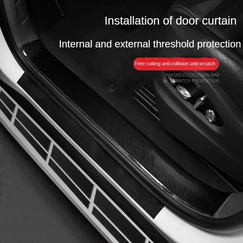 Ширина 3/5/7/10 см защитная полоса из углеродного волокна наклейка авто бампер