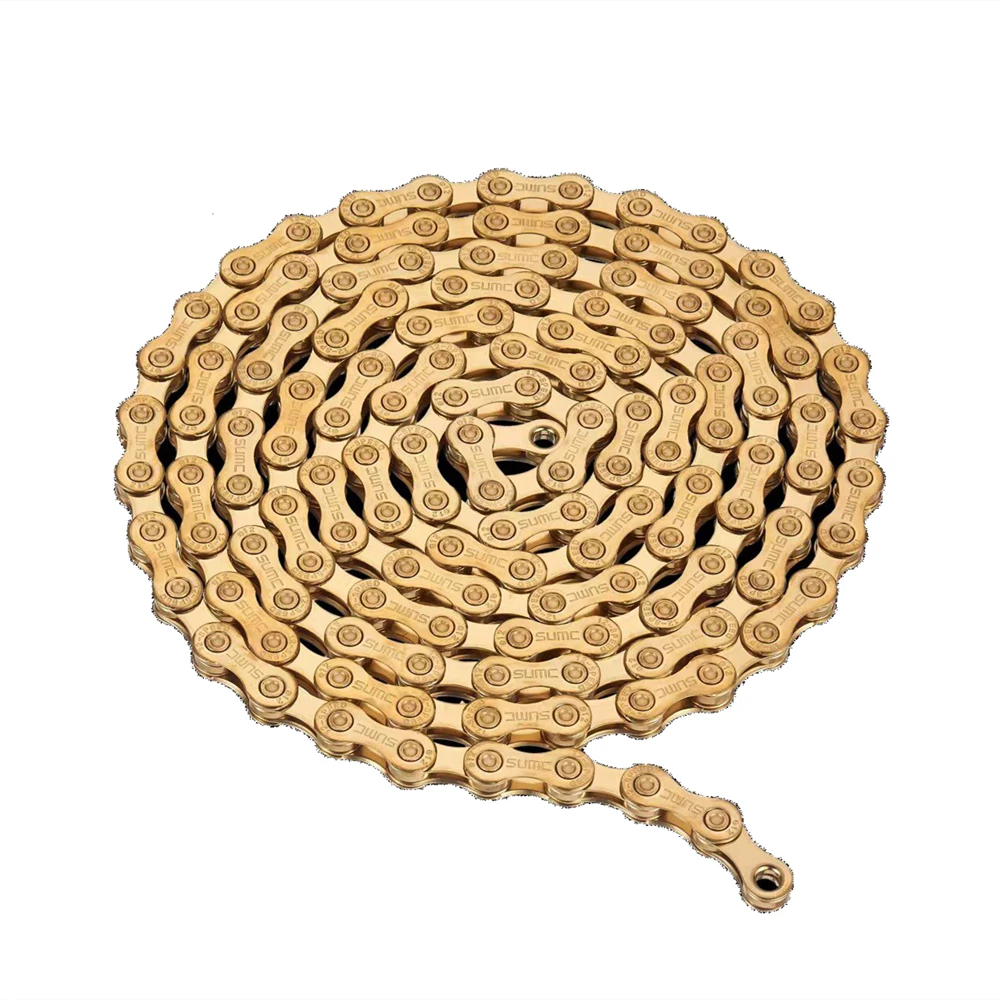 Цепь HEGY E-BiKE E12 с защитой от ржавчины 12 скоростей 136 звеньев золотые и цветные цепи