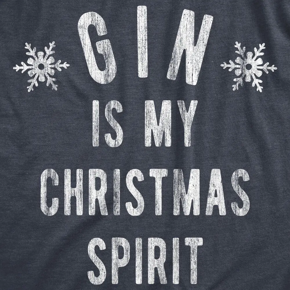 Мужская футболка Gin Is My Christmas Spirit забавная рождественская праздничная для
