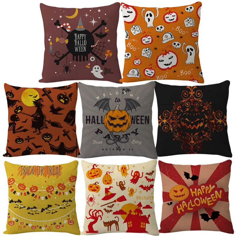 

Домашний декор Счастливого Хэллоуина Тыква Ведьма Алфавит наволочка для дома диван автомобиль диванная подушка 45x45 см