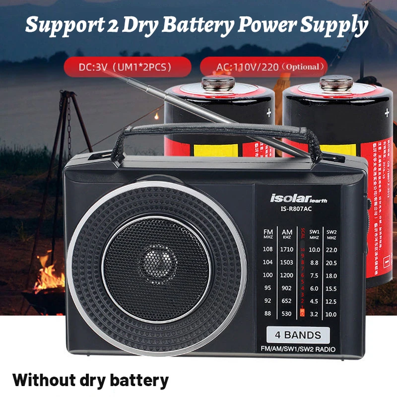 Многодиапазонное радио Bluetooth аудио прогноз погоды портативный Ретро FM/AM/SW1/SW2