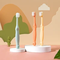 3pcsset soft bristles cute children toothbrush little mushroom cartoon silicone brush head baby kids dental oral hygiene care