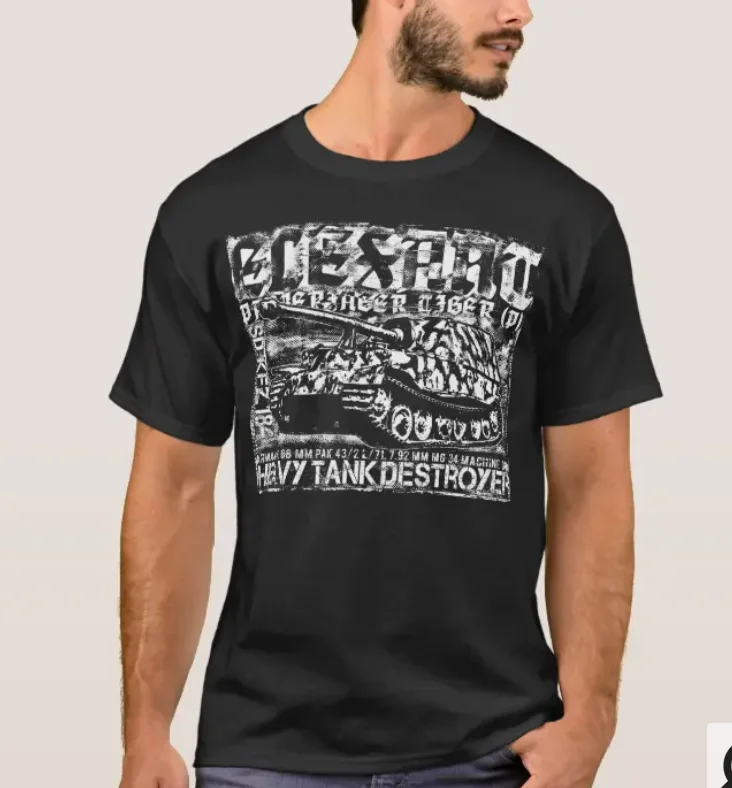 

Wehrmacht Panzer WWII German Elephant Heavy Tank Destroyer T-Shirt. Summer Cotton Short Sleeve O-Neck Mens T Shirt New S-3XL
