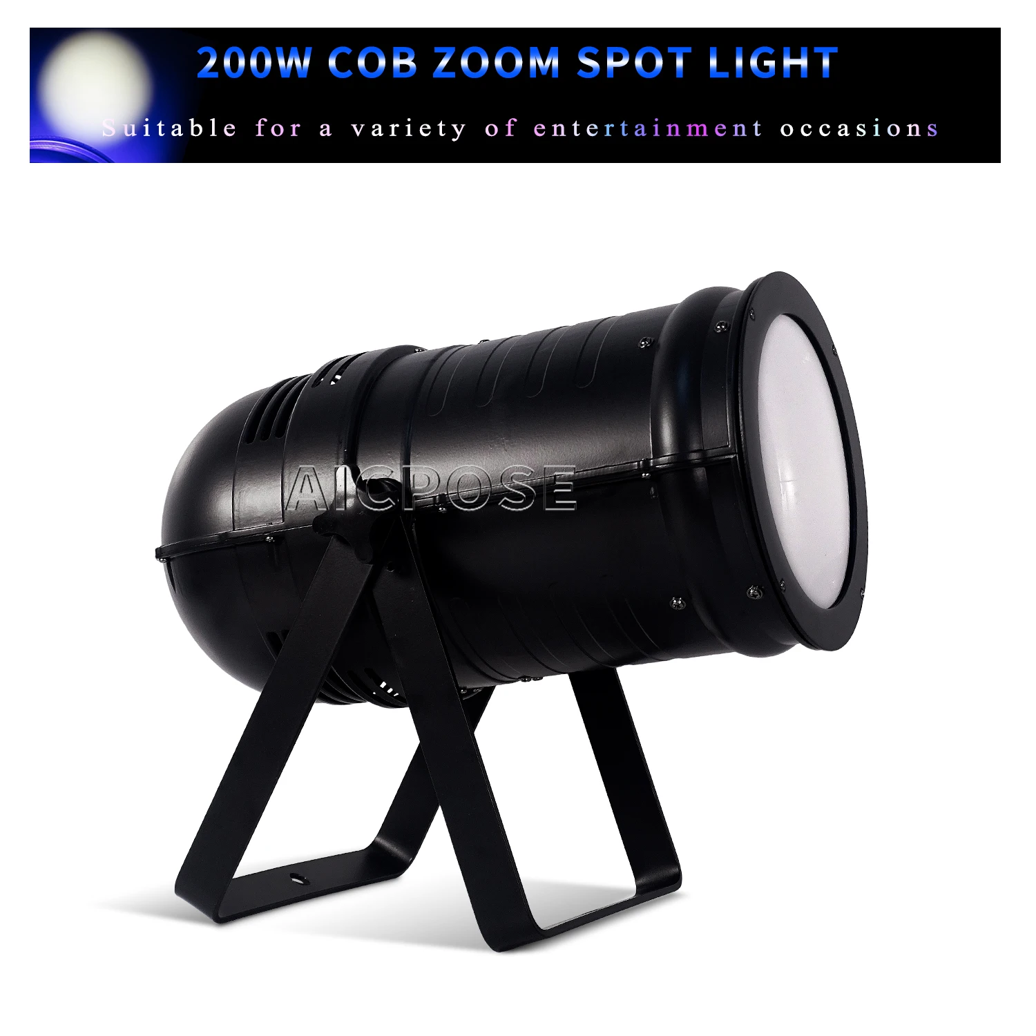 

200W COB Zoom Par Light Cool White/Warm White Stage Light DMX512 Control DJ Disco Equipment Stage Show Film and TV Lighting