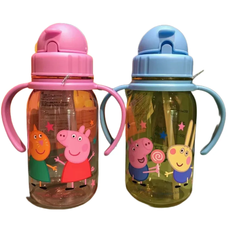 

Peppa Pig Series Page George Kawaii Children's Handy Cup Kettle Learning Drinking Cup With Handle Water Cup Straw Cup Female