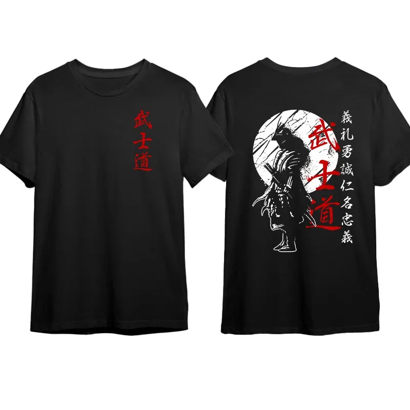 Футболка мужская с принтом самурайского духа короткий рукав винтажная