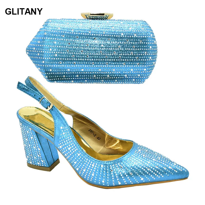 

Высокое качество, африканская Свадебная фотосессия, Итальянская обувь с подходящими сумками, заостренный носок, квадратный каблук