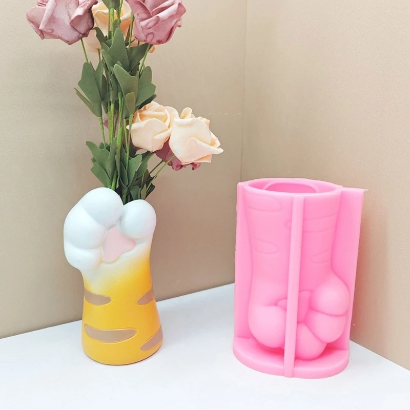 Бетонные формы для растений силиконовые в форме кошачьей лапы ручной работы