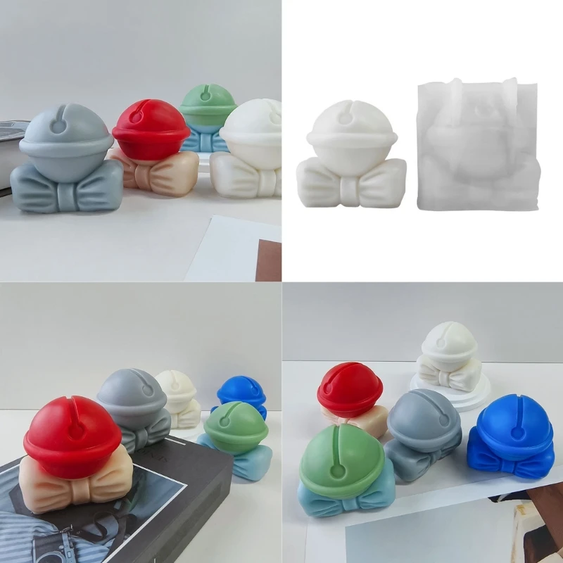 

Delicate Christmas Theme Silicone Mold DIY Bowknot Bells Molds Soap Casting Mould Handmade Gift