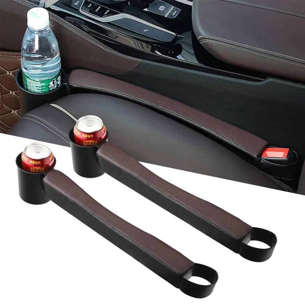 

2PCS Car Seat Crevice Box Storage Cup Drink Holder Organizer Car Organizer Gap Slit Filler Holder For Wallet Phone Slit Pocket