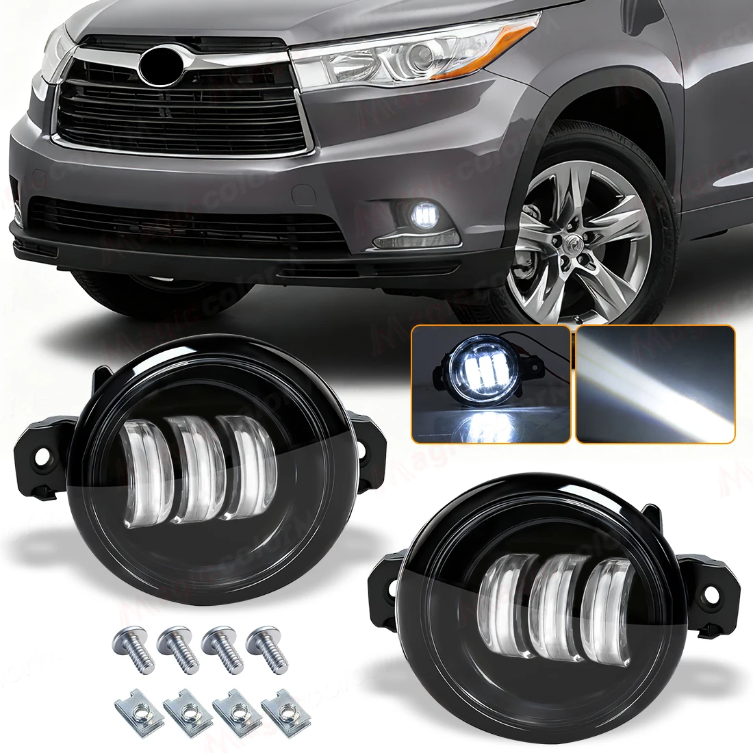Фото 1 пара противотуманных фар в сборе для Nissan X-Trail Altima Rogue Sylphy Almera QASHQAI March Pathfinder, передний бампер DRL, светодиодные противотуманные фары №1