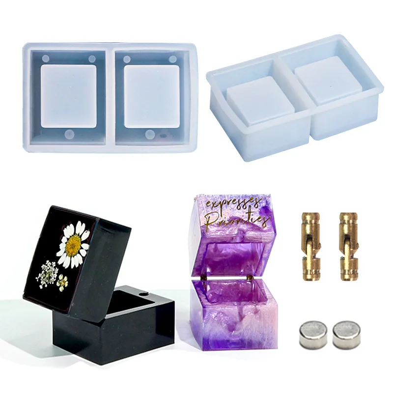 

Diamond Ring Box Silicone Mold Square Display Box Making Tool Mold DIY Jewelry Crystal Epoxy Resin Casting Mold
