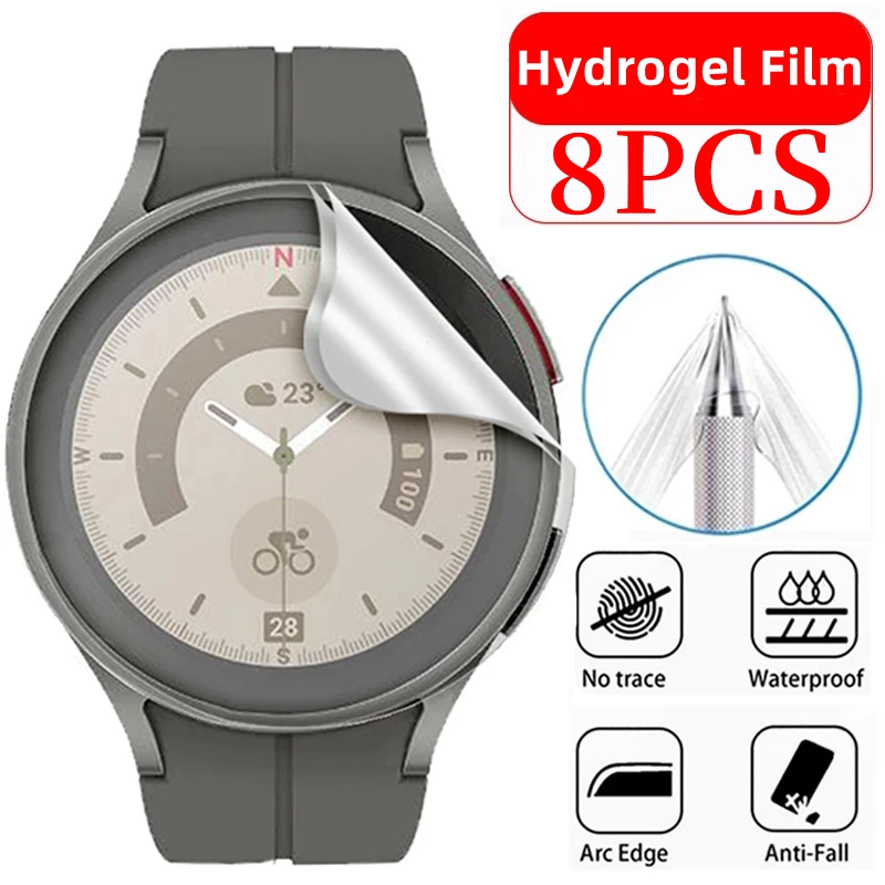 

8Pcs Hydrogel Protective Film for Samsung Galaxy Watch 5 Pro 45mm Screen Protector for Samsung Watch 5 40/44mm Watch 5 Pro Film