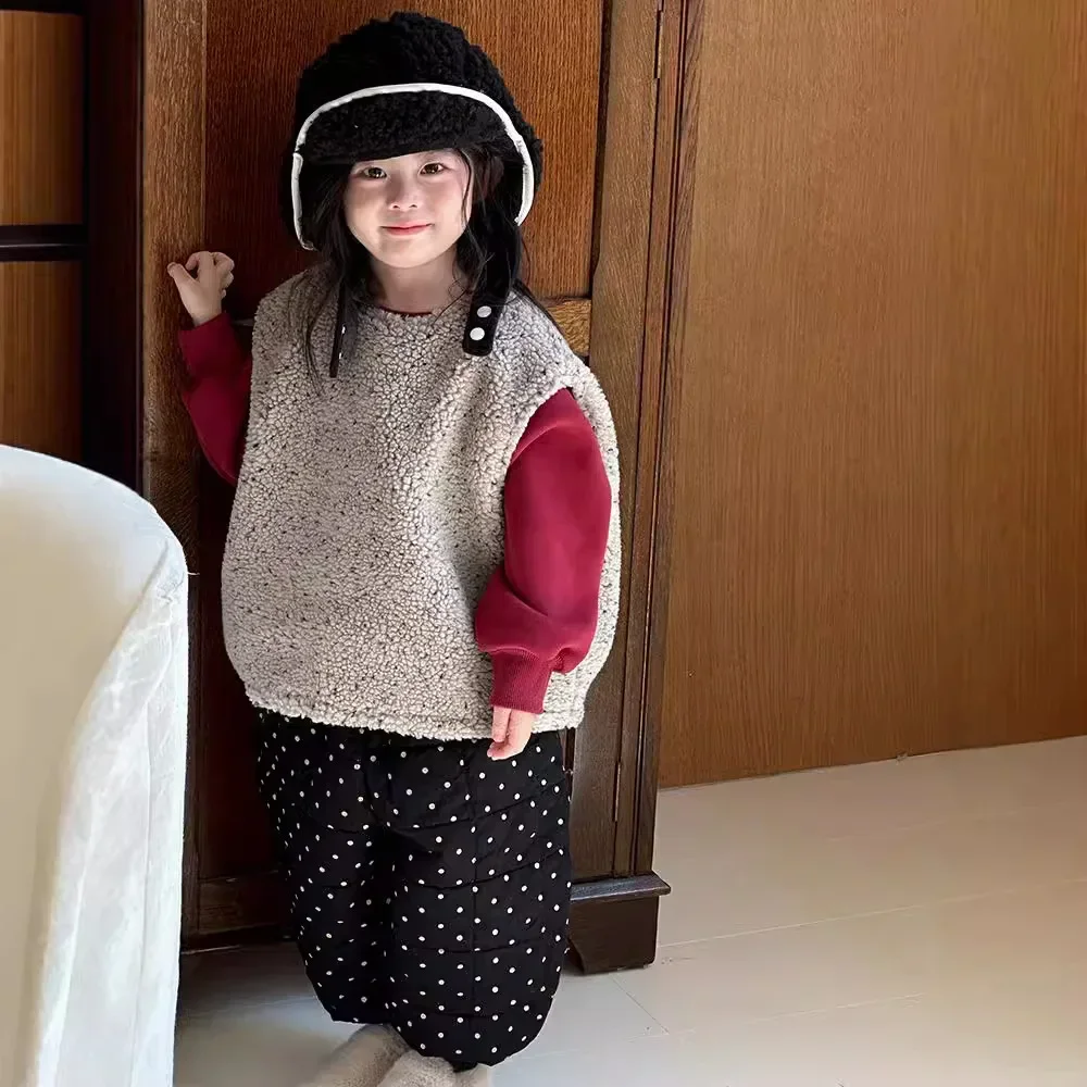 Детский жилет 2024 новый зимний корейский утолщенный дизайн универсальный для