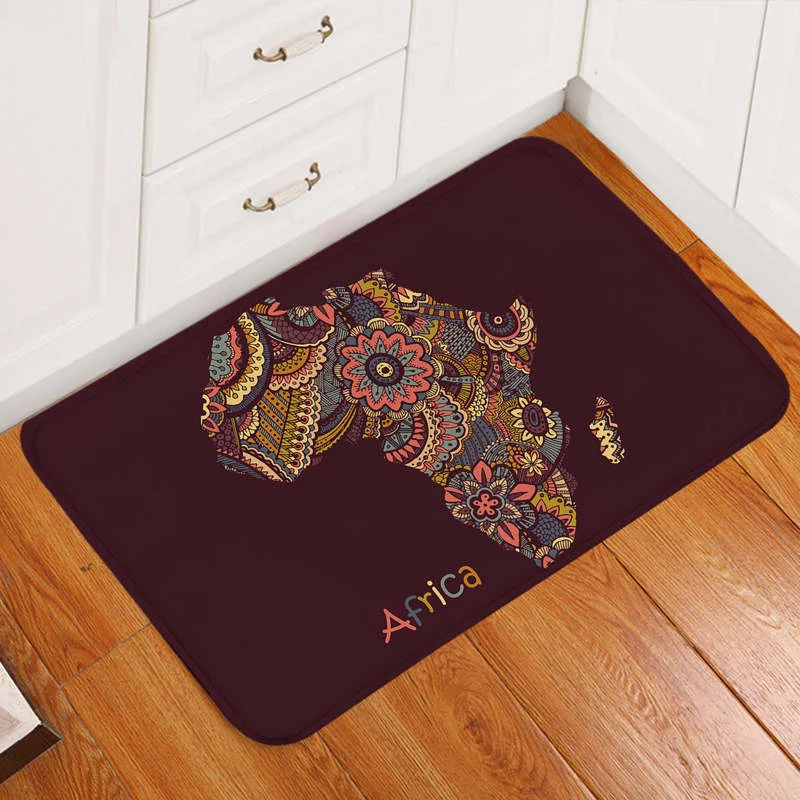 

Africa Stylized Continent Door Mat Polyester Doormat Rug Non-slip Durable Carpet Mat Footpad