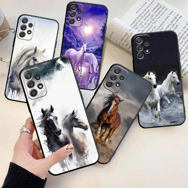 

Animal Horse Phone Case For Samsung Galaxy A53 A52 A70 A71 5G A73 NOTE 8 9 10 A22 LITE PLUS 20 ULTRA M52 M31 Cover Coque